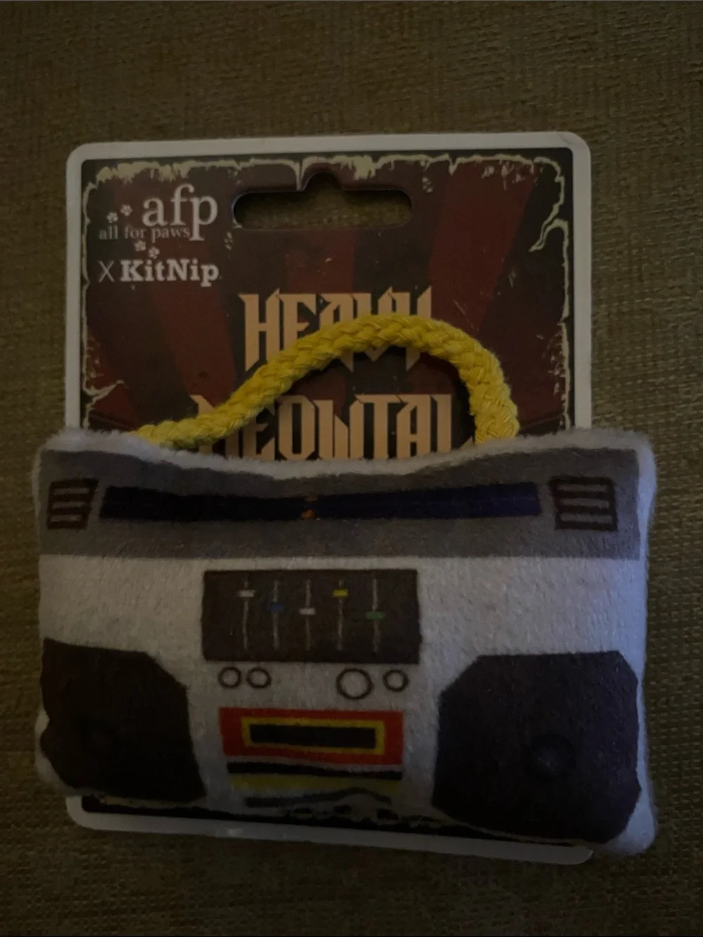 afp KitNip Yellow-Handled Cat Toy Boombox Plush